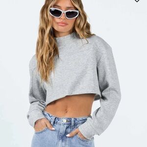 Princess Polly grey athleisure sweater NWT